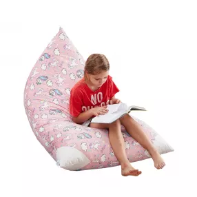 35" Light Pink Microfiber Specialty Unicorn Pouf Cover
