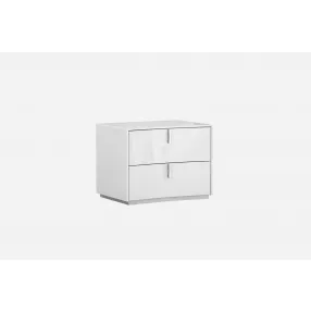 18" White Two Drawers Manufactured Wood Nightstand