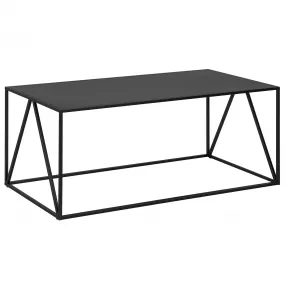 45" Black Steel Coffee Table