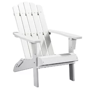 29" White Heavy Duty Plastic Adirondack Chair