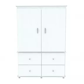 Melamine mirrored four drawer combo dresser in contemporary style