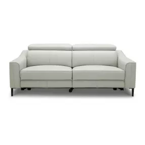 74" Gray And Black Leather Reclining Sofa