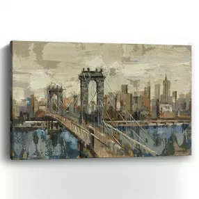 Vintage Inspired Nyc City Skyline Unframed Print Wall Art