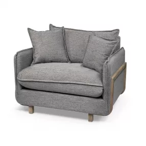 42" Gray Linen Arm Chair