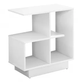 24" White End Table With Four Shelves