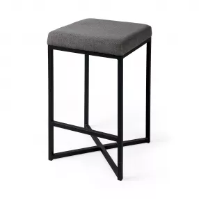 26" Brown Steel Backless Bar Chair