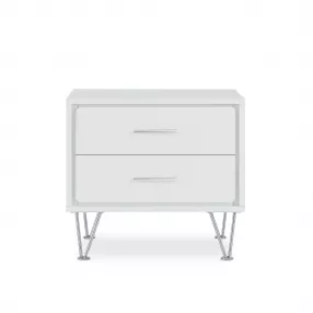20" White Nightstand With Manufactured Wood Top