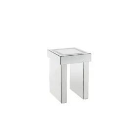 24" Silver Glass Square End Table