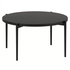 32" Black Steel Round Coffee Table