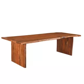 120" Brown Solid Wood Dining Table