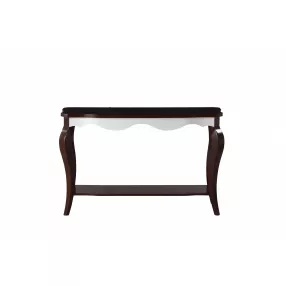 17" X 48" X 30" Walnut White Wood Sofa Table