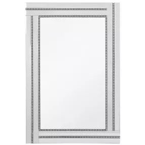 36" Silver Glass Framed Accent Mirror