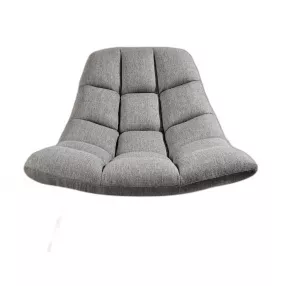 40" Gray And Silver Linen Tufted Butterfly Chair