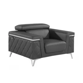 42" Silver Metallic Arm Chair