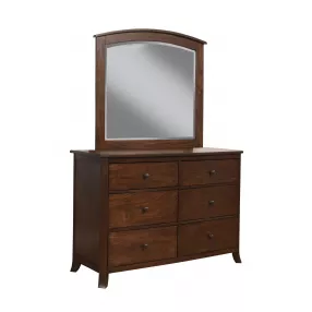 52" Brown Solid Wood Six Drawer Double Dresser