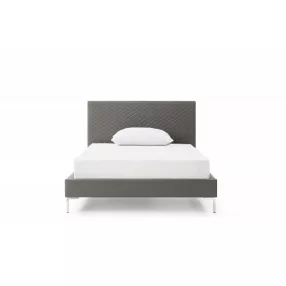 Full Dark Grey Upholstered Faux Leather Bed