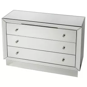 Clear glass drawer dresser with elegant design for bedroom storage