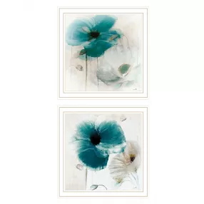 Set Of Two Poppy 2 White Framed Print Wall Art