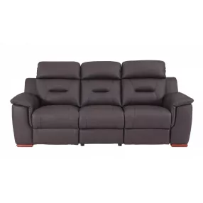 90" Brown Faux Leather Sofa