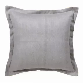 20" X 20" Gray And Yellow Linen Zippered Pillow