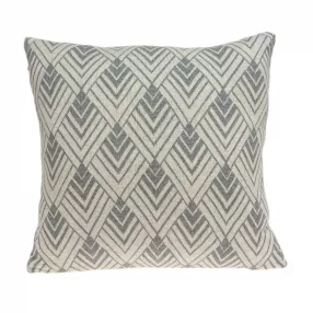 Tan cotton pillow cover with poly insert and decorative pattern