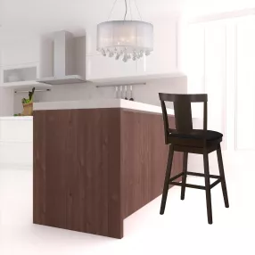 28" Espresso Solid Wood Bar Height Bar Chair