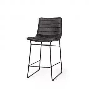29" Black Iron Counter Height Bar Chair