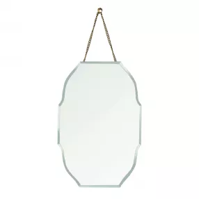 Rounded Octagon Beveled Hanging Mirror