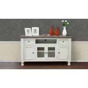 Wood open shelving distressed TV stand with cabinetry and interior design accents
