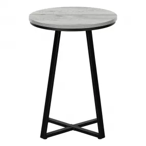 22" Black And Grey Round End Table
