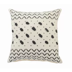 Black cotton chevron zippered pillow with cream pattern for home decor