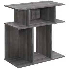 24" Gray End Table With 6