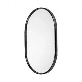36" Painted Oval Accent Mirror Wall Mounted With Metal Frame
