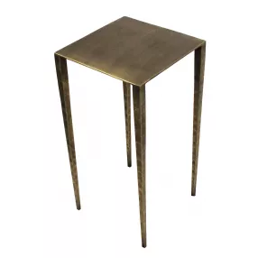 24" Brass Iron Square End Table