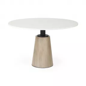 White Marble Mod Pedestal Dining Table