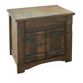 27" Brown One Drawer Nightstand