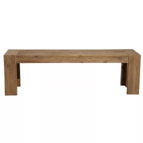 58" Natural Distressed Solid Wood Dining Bench