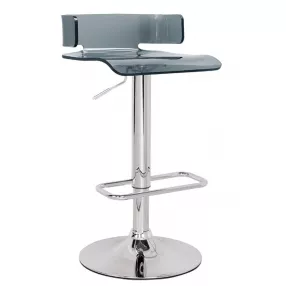 " Black And Silver Stainless Steel Low Back Counter Height Bar Chair