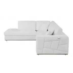 Leather reclining L-shaped corner sectional couch with comfortable futon pad