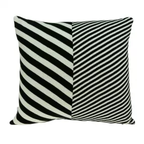 18" X 5" X 18" Transitional White & Black Pillow Cover With Poly Insert
