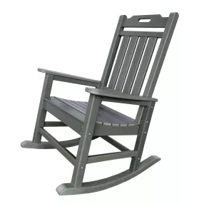 42" Gray Heavy Duty Plastic Rocking Chair