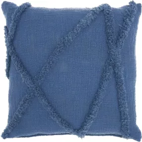 Chic blue textured lines throw pillow with electric blue pattern and grey accents fashion accessory