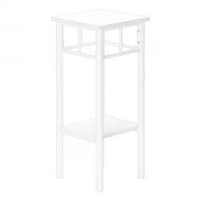 28" White End Table With Shelf