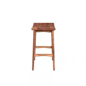 " Brown Solid Wood Backless Bar Chair