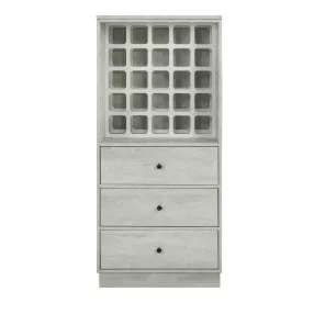 24" Off White Bar Cabinet With Three Drawers