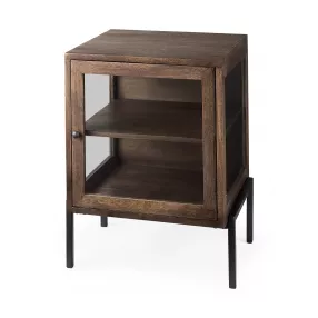 24" Brown Solid Wood Square End Table
