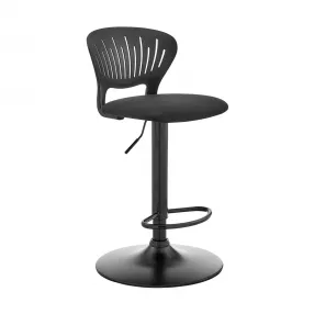 23" Black Iron Swivel Low Back Adjustable Height Bar Chair