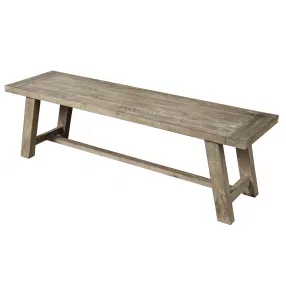 60" Natural And Brown Distressed Solid Wood Dining bench