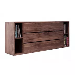 63" Walnut Solid Wood Six Drawer Double Dresser