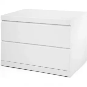 20" White Two Drawers Nightstand